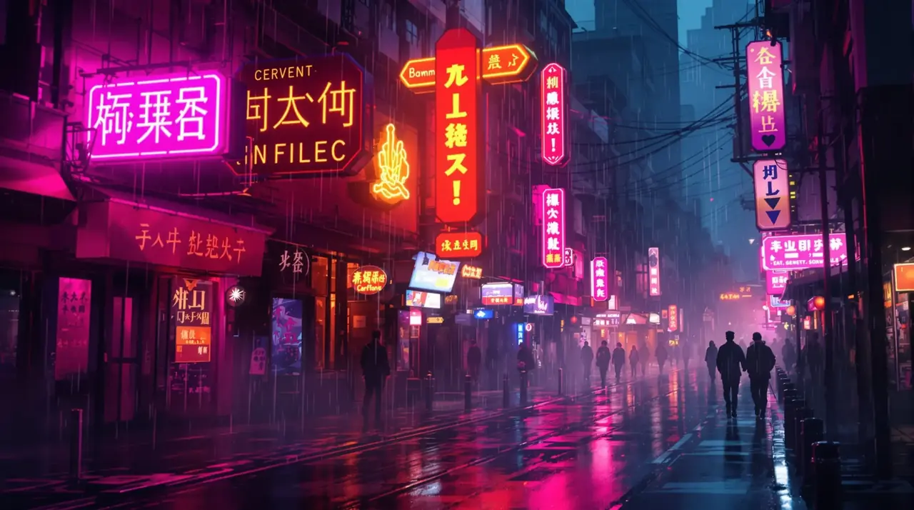 赛博朋克短片：霓虹都市的夜行者