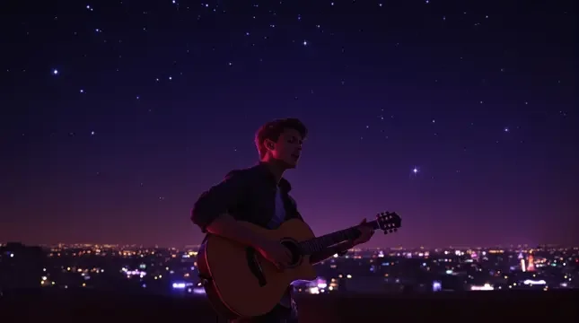 独立音乐人天台弹唱《星空》